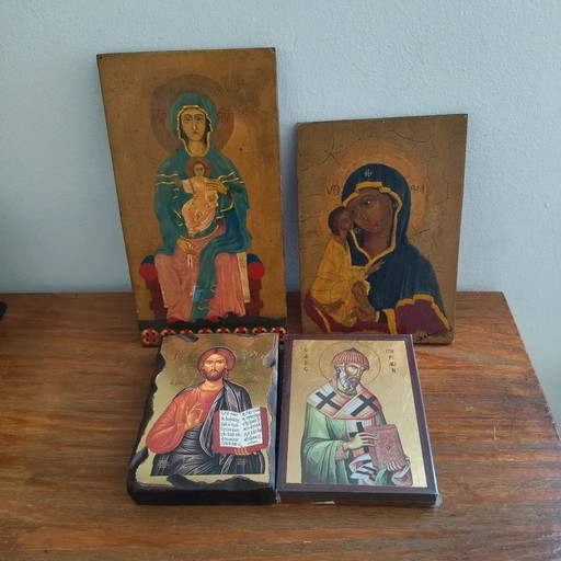 Set di 4 icone religiose