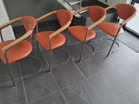 Image 1 of Set of 4 Italian design chairs, Effezeta