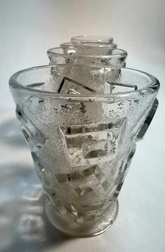Image 1 of 4x Libochivice Art Deco glazen 