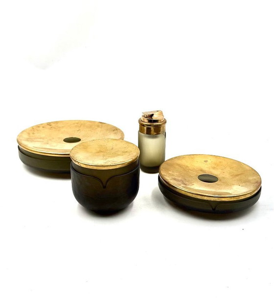 Image 1 of Yellow Murano glass smoking set, VeArt, Italy 1970
