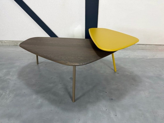 Leolux Tilio table - as new – Coffee tables, polished steel, Wood (photo 4 of 8)