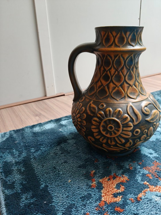 Image 1 of Vintage Bay Keramik vase 608-28, West Germany, Mid Century, Fat Lava style, 1970s ceramics