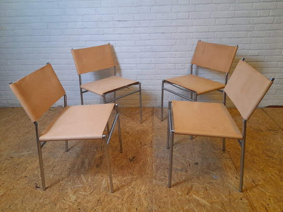 Martin Visser Set Sedie da pranzo SE 06 – Spectrum, Leather, Metal (photo 6 of 11)