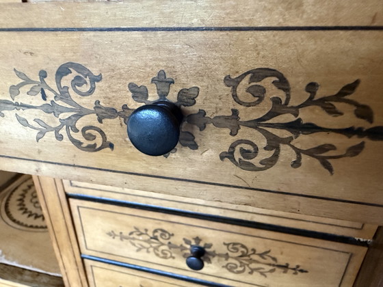Secreter antiguo Biedermeier, finales del siglo XIX. – Armarios, Wood, Brass (photo 14 of 15)
