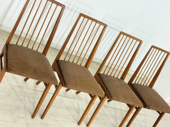 Image 1 of Ensemble de 4 chaises Hellerau vintage / chaises de salle à manger des années 1960