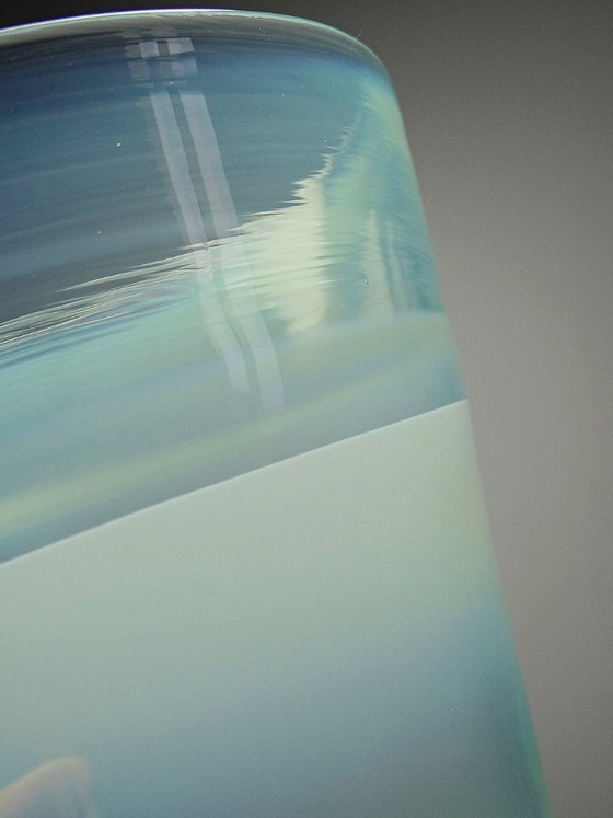 Image 1 of Opaline blown glass vase, Kosta Boda style, vintage Scandinavian design