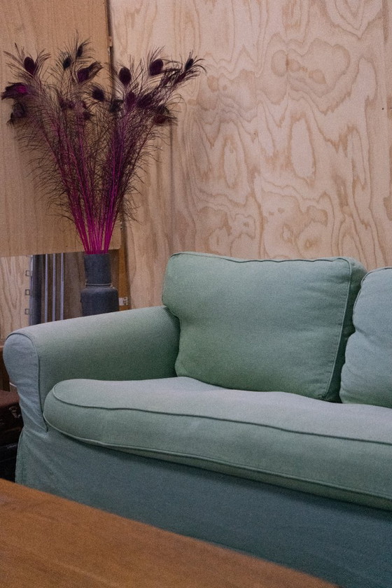 Image 1 of Canapé vintage en tissu vert