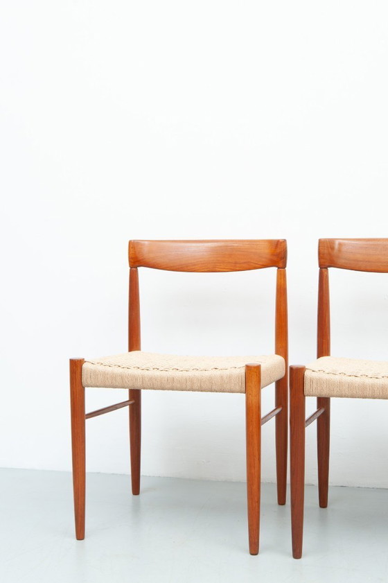 Image 1 of 4 chaises de salle à manger en teck, conçues par Henry Walter Klein pour Bramin, années 1960