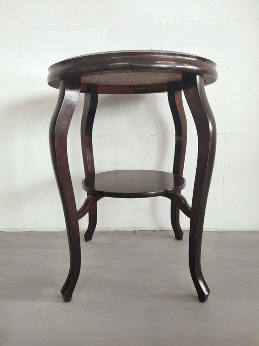 Rare Antique Art Deco / Thonet style Side Table with 'Merezzo' / 'Scagliola' Marble-look Top / 'Trompe-l'œil (photo 2 of 7)
