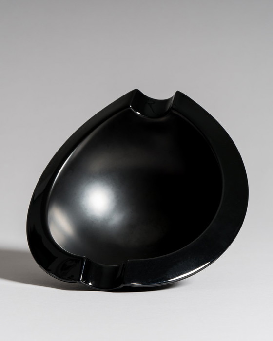 Image 1 of Duo vase et coupe « Nautica » en porcelaine noire, série Porcelaine Noire, années 1980, par Jan van der Vaart pour Rosenthal Stu