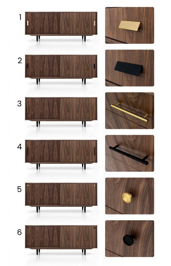 Image 1 of Walnut cabinet sliding door O-S06