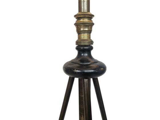 Image 1 of Art Nouveau - messing - koper - metaal - vloerlamp - 1e kwart 20e eeuw