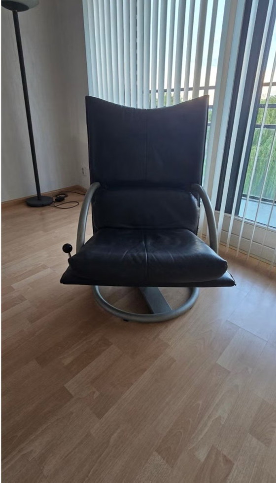 Splendida poltrona di design "Torino" di Rolf Benz – in pelle nera – Poltrone, Leather (photo 5 of 5)