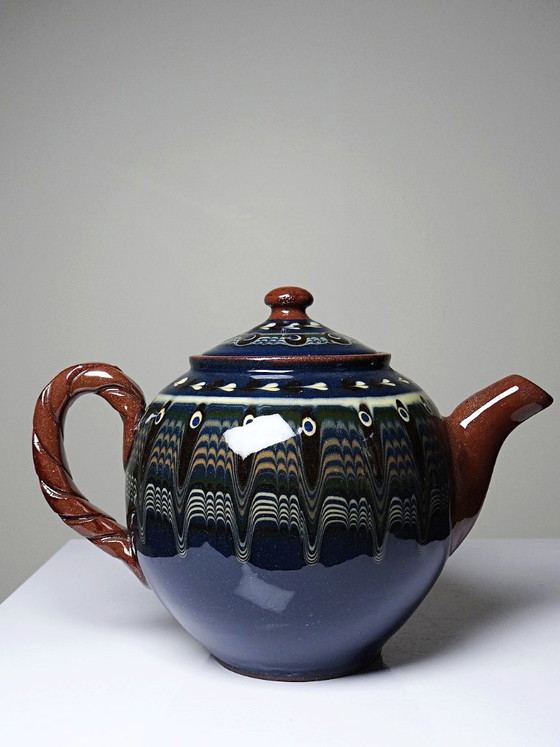 Tetera troyana antigua de terracota vidriada, Bulgaria, años 70-80. – Poterie Troyenne, Loza, Ceramic (photo 10 of 12)