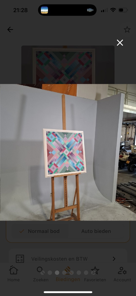 Image 1 of Roel Rolleman - acrylic painting - 1982 - 5:13 A.M. - 75x75 cm