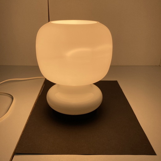 Tafellamp wit opaline glas vintage 70'S italiaans werk