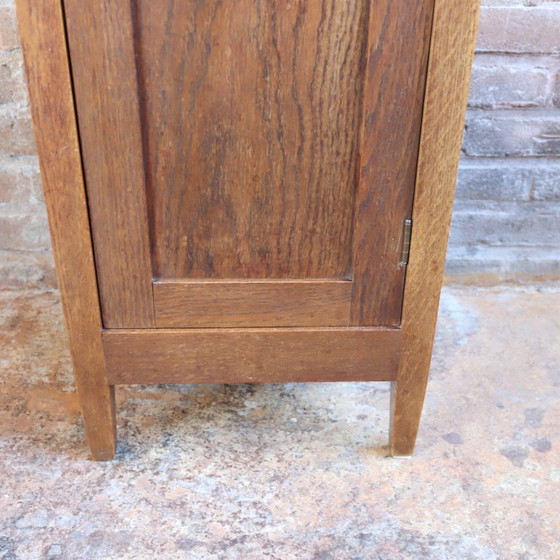 Image 1 of Vintage tall marble bedside table