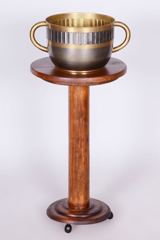 Originele Art Deco jardinière, professioneel gereinigd messing, Tsjechisch, jaren 1910 – Plantenbak, Brass (photo 7 of 9)