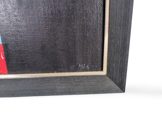Image 1 of Framed wall art composition Möck burlap jute canvas shape