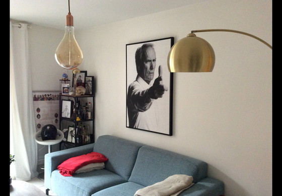 Image 1 of Canapé Trois Places Tissu Bleu 214/58/82 Cms