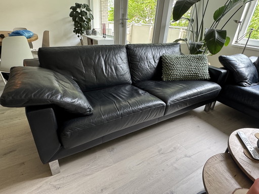 Leolux Antonia 3-zits donkerblauw leren bank
