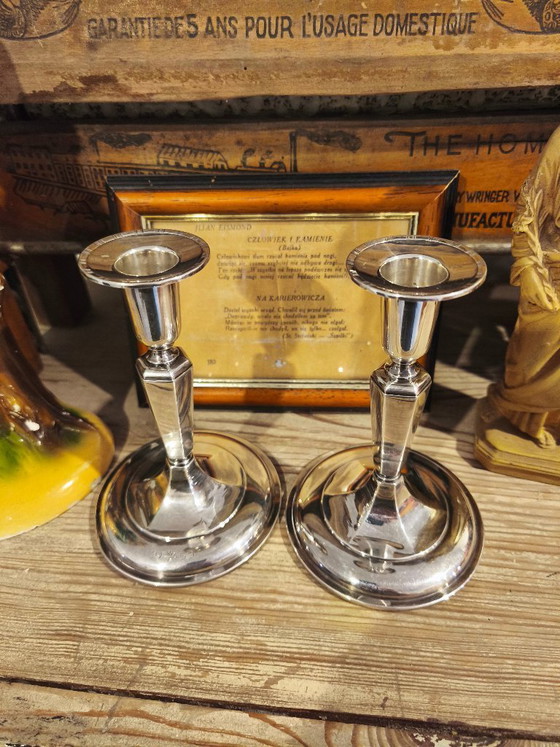 Image 1 of Silver Candlesticks, Pair.