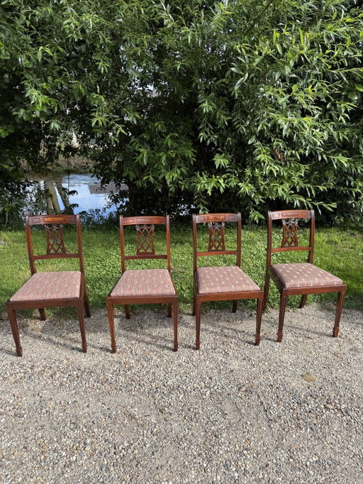Antieke mahonie en eiken stoelen – deels Reprodux