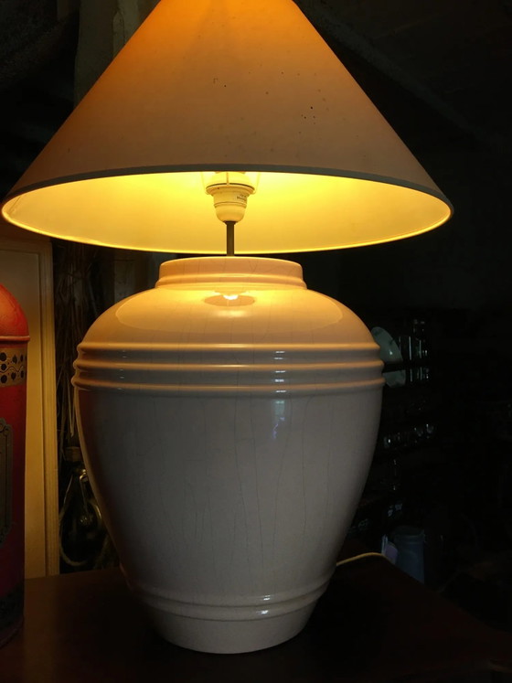 Rosa Keramiklampe – Kostka, Tischlampen, Porzellan, Vintage (photo 9 of 12)