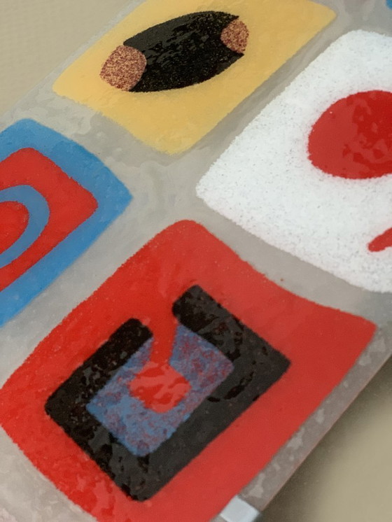 Image 1 of Lampada da parete vintage IKEA GYLLEN con pannello in vetro, anni '90