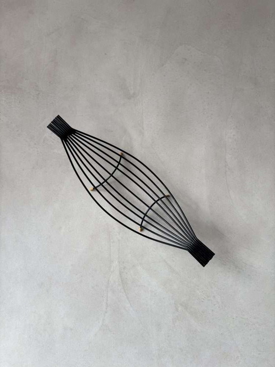 Image 1 of Zwart draadstaal fruitschaal minimalistisch jaren 50