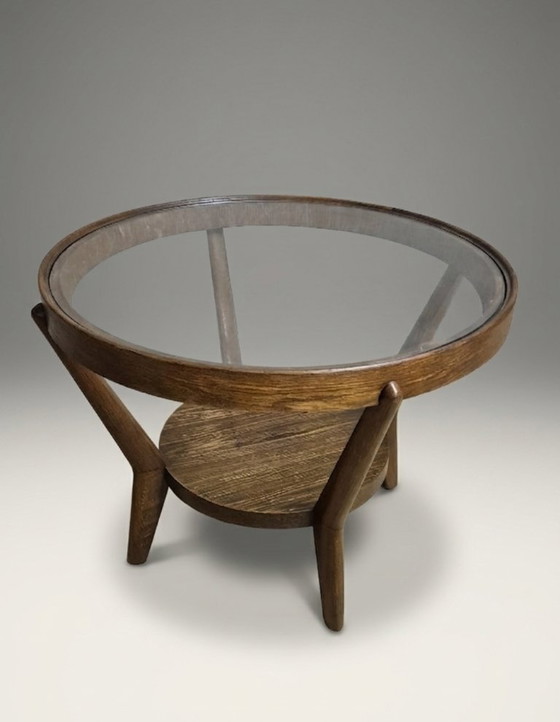 Image 1 of Round Coffee Table Karel Koželka & Antonín Kropáček 1940s Czechoslovakia