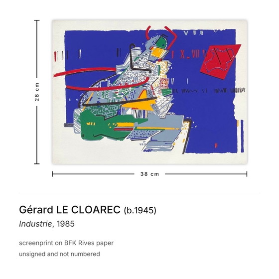 Image 1 of Gérard LE CLOAREC Industrie zeefdruk 1985