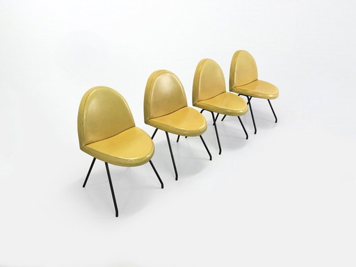 771 Language dining chairs by Joseph André Motte for Steiner France 1950s, set of 4