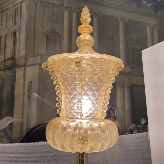 Image 1 of Lámpara De Pie, Cristal De Murano Y Polvo De Oro, Barovier & Toso, 50’S – Italia