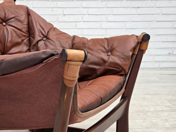 Image 1 of Fauteuil lounge « Trega », design norvégien des années 1970 par Tormod Alnaes.