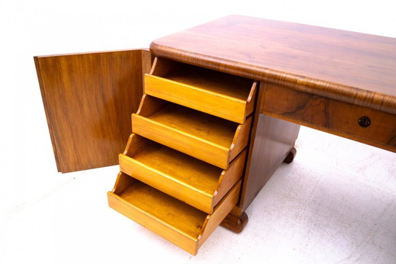 Image 1 of Art Deco desk, Poland, circa 1940.