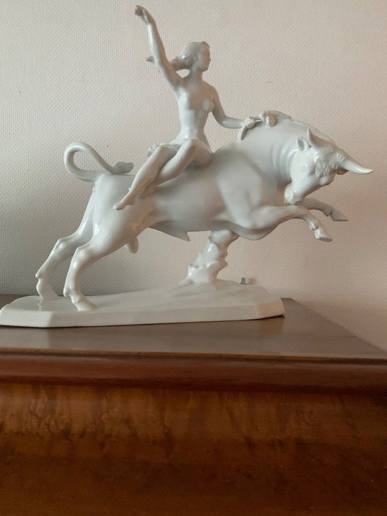 Image 1 of >>> Donna sul toro (Herend) RARA ❗️statua di grandi dimensioni <<
