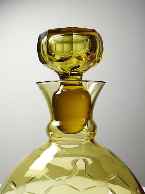 Czech vintage/antique amber blown glass decanter