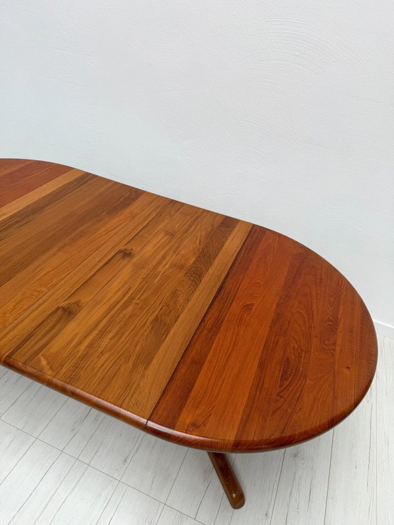Tavolo da pranzo allungabile rotondo in teak danese vintage anni '70 di Langeskov Møbelfabrik (photo 7 of 8)