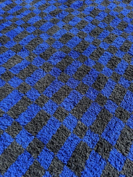 Image 1 of Tapis berbère marocain bleu 3 x 2 m