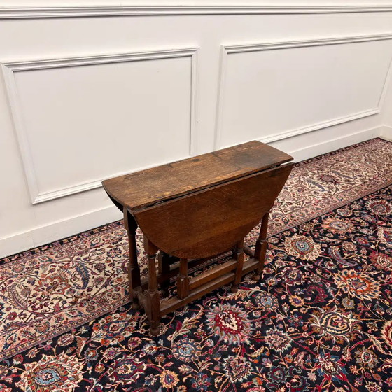 Antique English Drop-leaf Table, Wood, Klassiek (photo 6 of 9)
