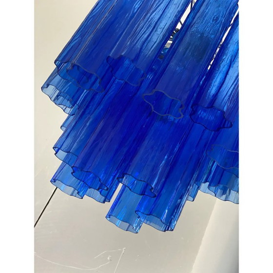 Image 1 of Lámpara de araña Tronchi moderna de cristal de Murano azul – Sputnik Design