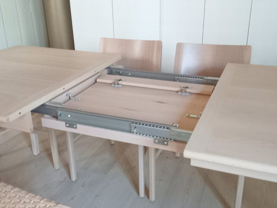 Image 1 of Set of table with 6 chairs in beech