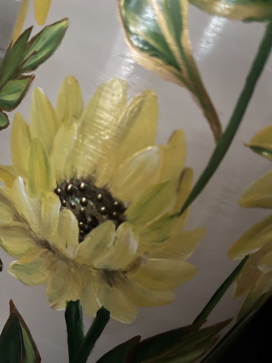 Image 1 of Hand-painted vase 'Sunflower'.