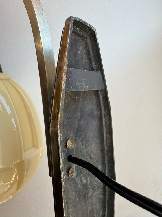 Applique Art Déco bronzo argentato Peuch & Besse – Vetro (photo 13 of 15)