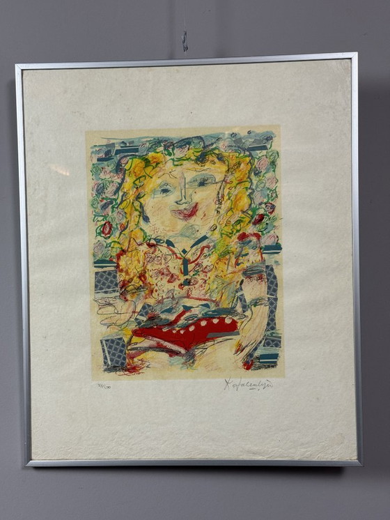 Image 1 of Nina on Holiday by Kees Salentijn, Screenprint (Silkscreen) on paper nr. 277/500. The Netherlands, 1970s.  
