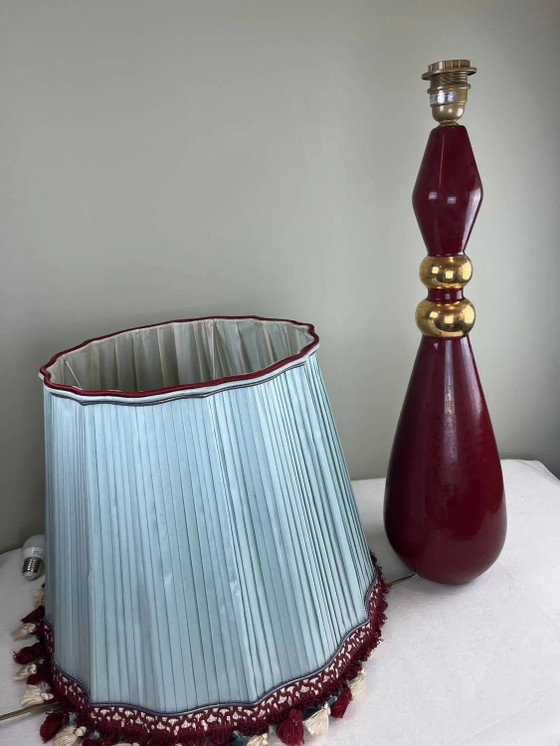 Grande lampada vintage in ceramica rossa firmata Drimmer – paralume pl – Lampade da tavolo, Porcelain, Metal (photo 15 of 21)
