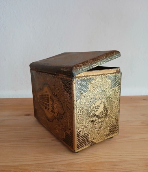 Oude Eduscho Koffieblik Vintage Verzamel blikken doos