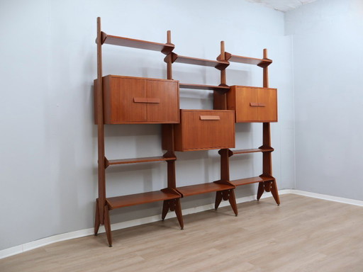 Mid Century Teak Modular Bookcase/Room Divider AV Furniture 1960s
