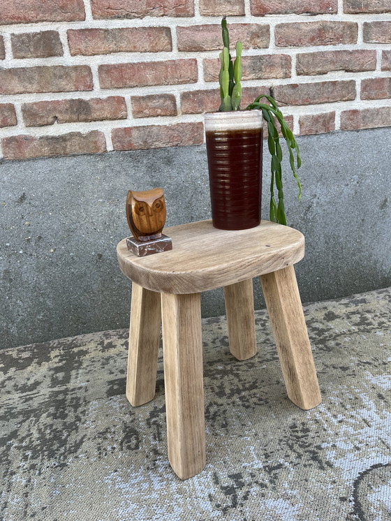 Image 1 of Tavolino laterale vintage in rovere per piante